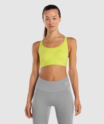 Staniki Sportowe Damskie Gymshark Racer Back Żółte | PL 2982GSO